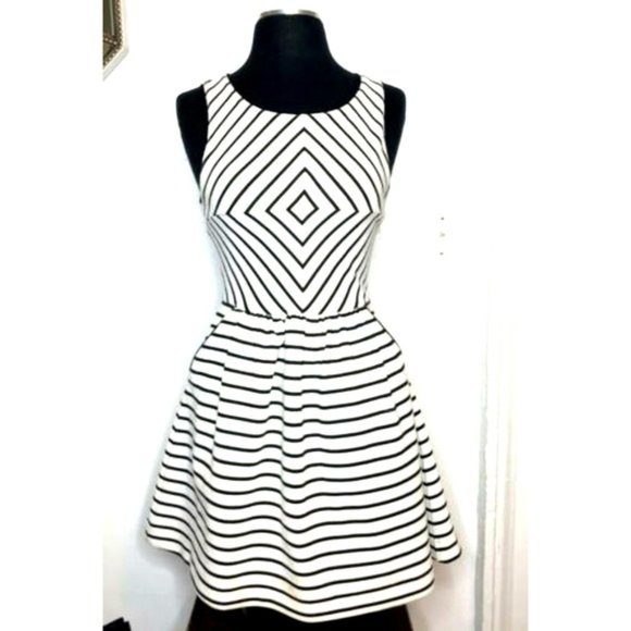 Maeve Womens Sleeveless Striped Diamond Dress Sz 0 - Picture 7 of 8